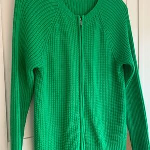 Vintage LIZ CLAIBORNE Cable Knit Women's Cardigan Zip Sweater Medium